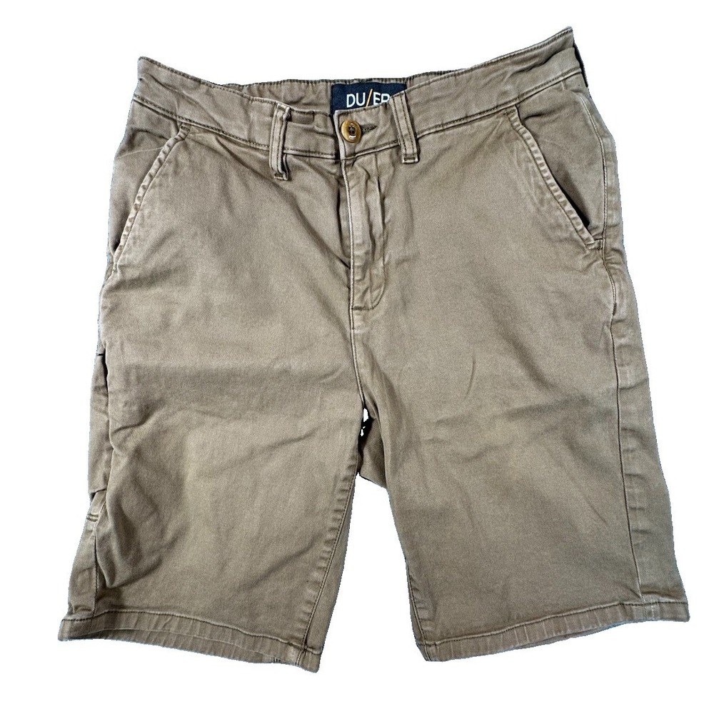 DU/ER Duer Shorts Mens 30 Brown No Sweat Slim Fit N2X Cotton Stretch Chino 9"